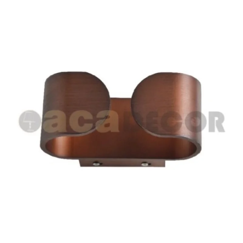 Стенно осветление (аплици) Nephele L35049WD – ACA Lighting аплик в тъмно дърво, 2X3W, 3000K