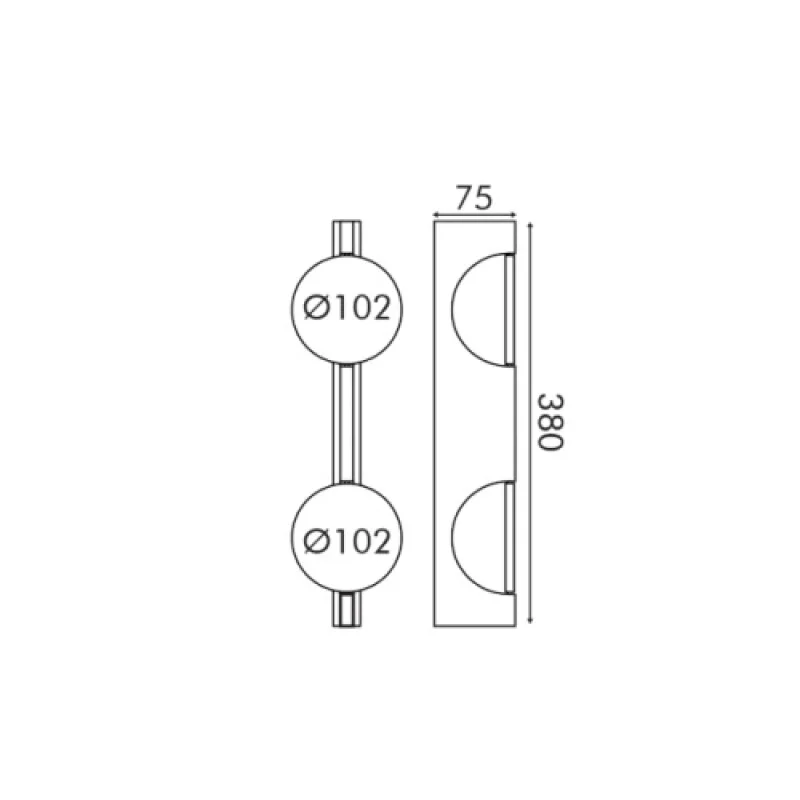 Jo BLACK 2 x 5W 2700 MW2505832BL – ACA Lighting LED аплик в черен, 10W, 2700K