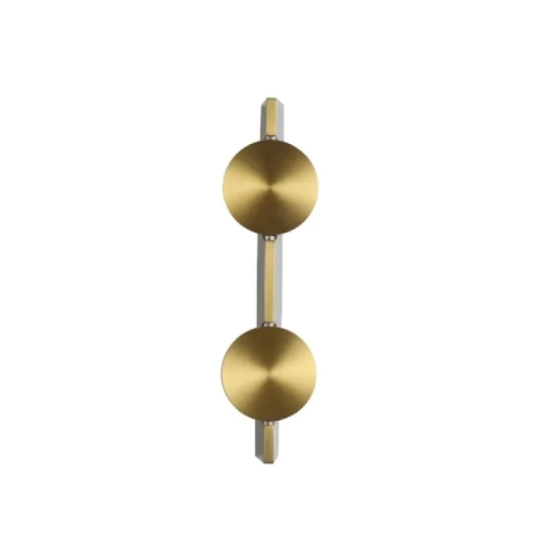 Стенно осветление (аплици) Jo SATIN BRASS 2 x 5 MW2505832BR – ACA Lighting LED аплик в месинг, 10W, 2700K