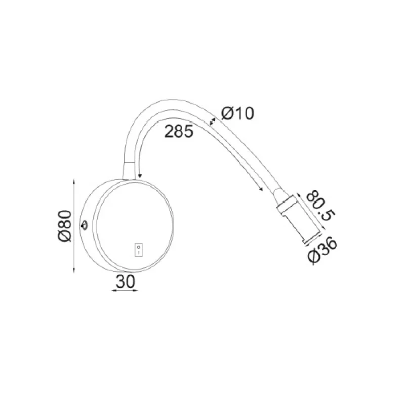 Piper SF126LEDSW – ACA Lighting LED аплик в бял, 1X3W, 3000K