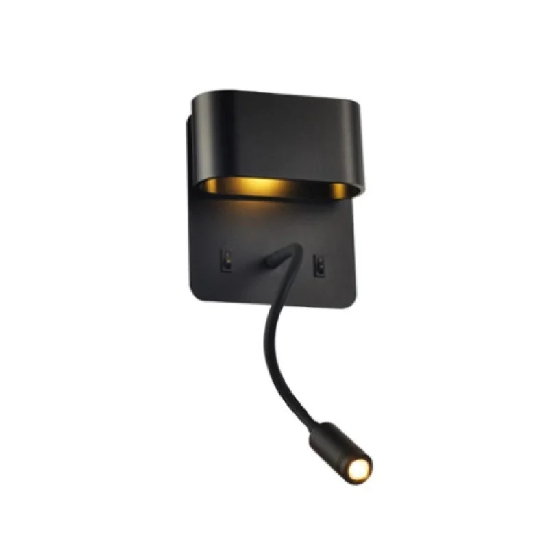 Стенно осветление (аплици) Priamus V86LEDW45BK – ACA Lighting LED аплик в черен, 5W, 3000K