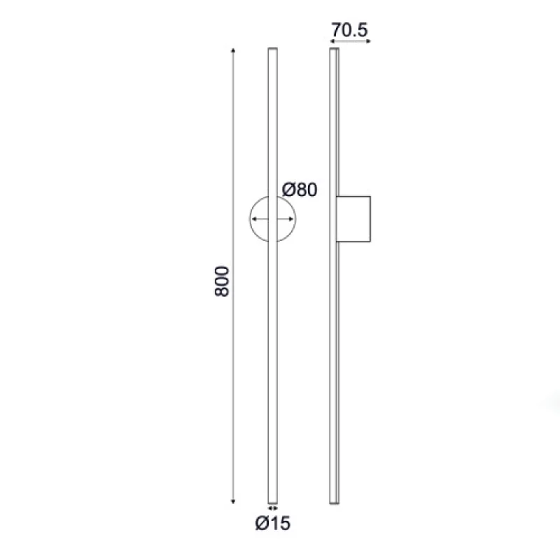 Avenue ZM16LEDW80BK – ACA Lighting LED аплик в черен мат, 9W, 3000K