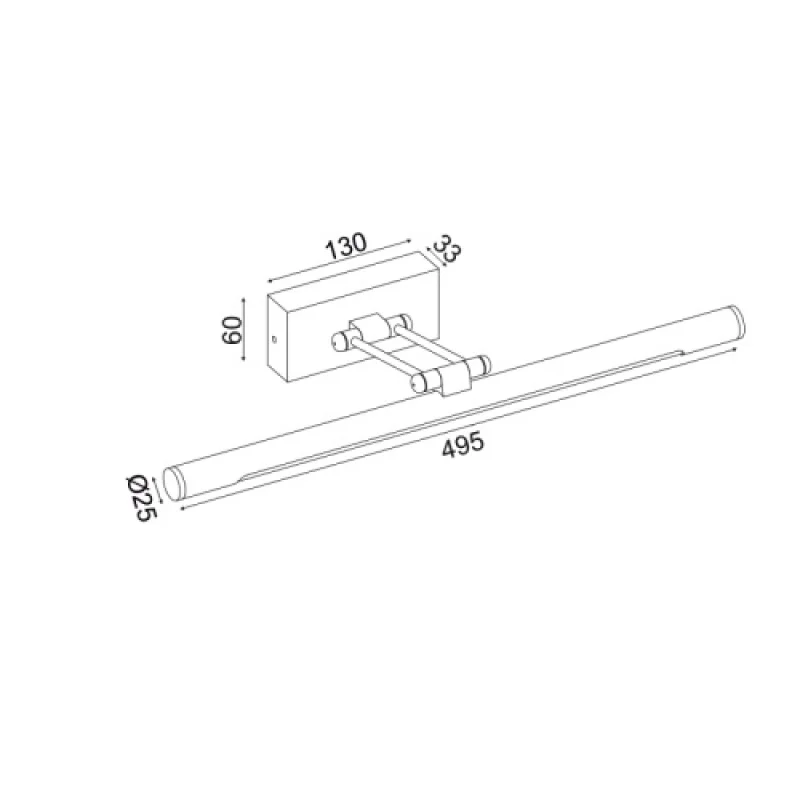 Rio PN10LEDW50BR – ACA Lighting LED аплик за баня в матиран месинг, 12W, 3000K
