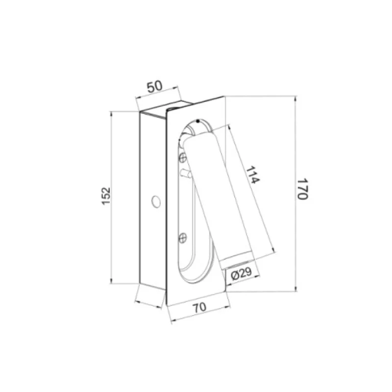 A SF701LEDB – ACA Lighting LED аплик за вграждане в стена в черен, 1X3W, 3200K