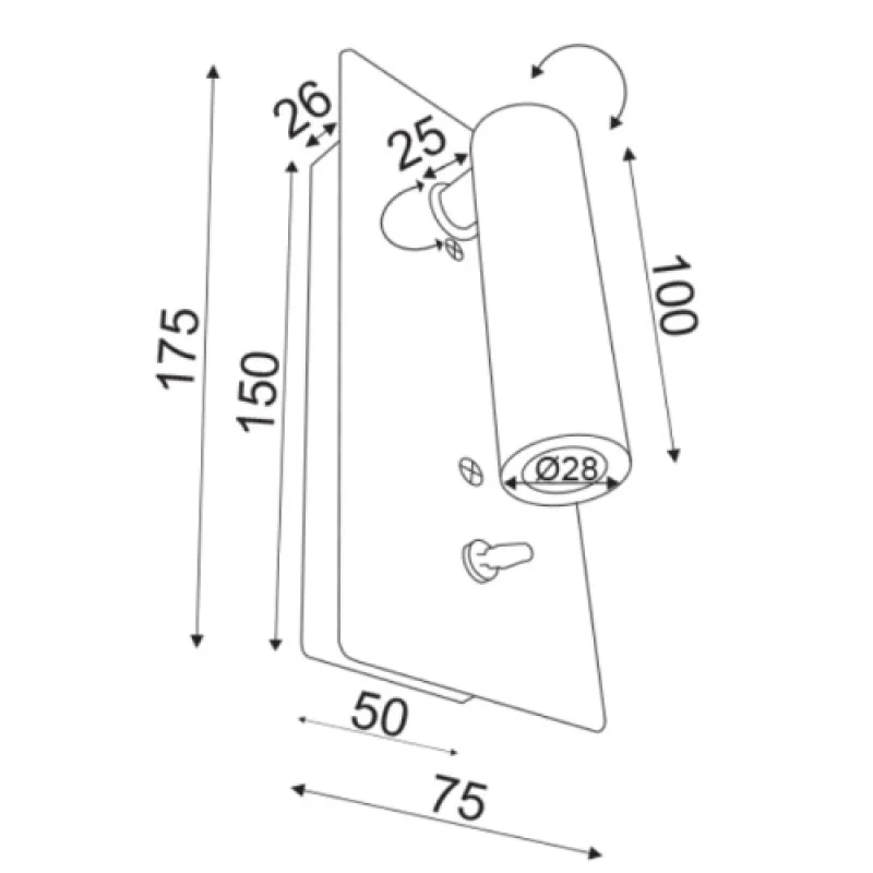 Inyo 151BMG – ACA Lighting LED аплик за вграждане в стена в златист, 1X3W, 4000K