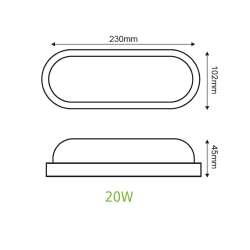 20w 6000K IP65 DORA2060W – ACA Lighting LED фасаден аплик в бял, 1X20W, 6000K, IP65