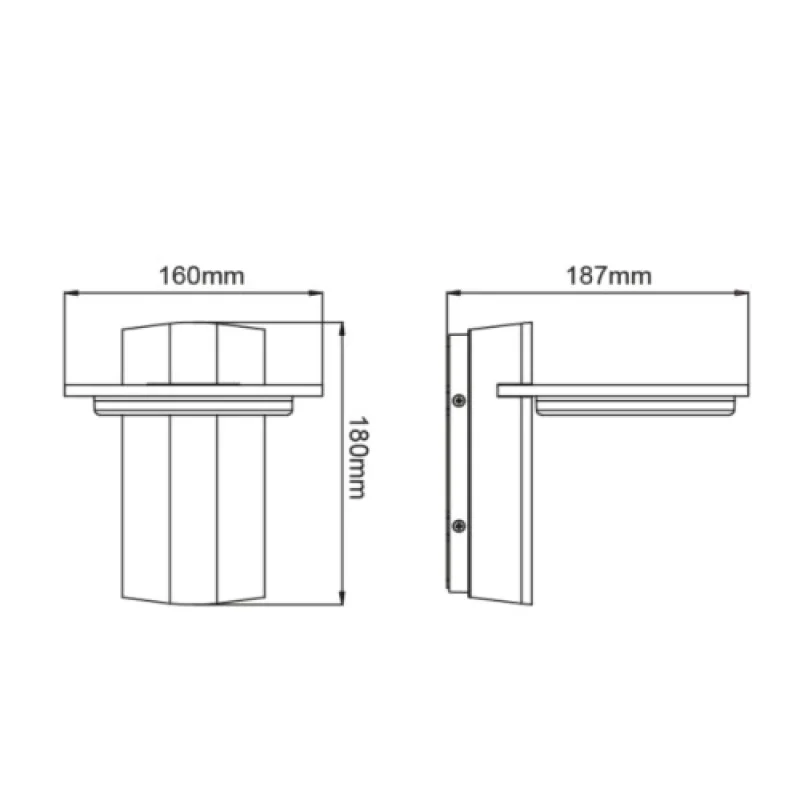 13w 3000K IP65 LG8205G – ACA Lighting LED фасаден аплик в антрацит, 1X13W, 3000K, IP65