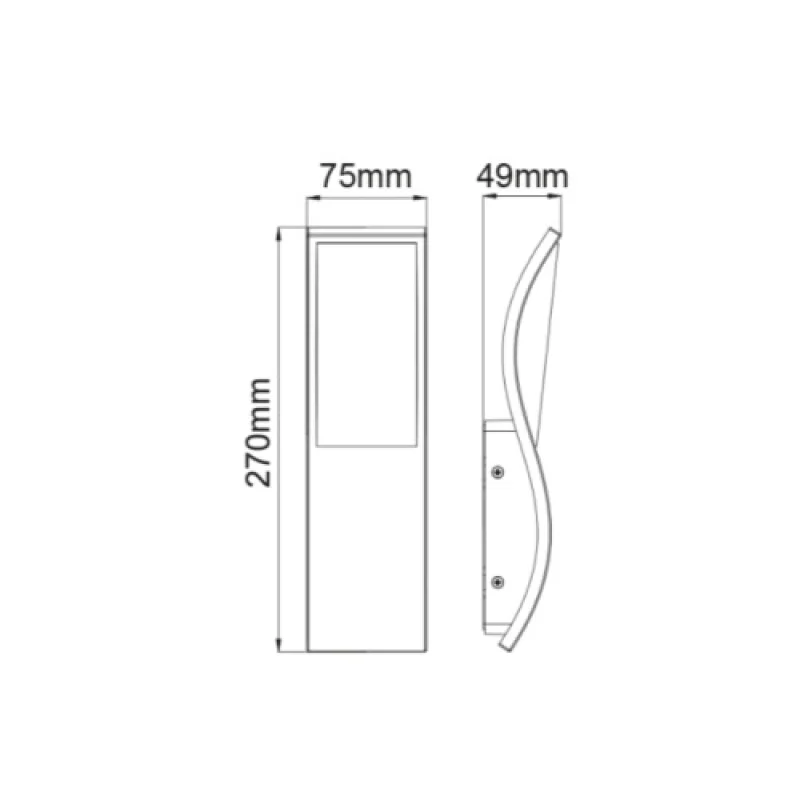 Carvo LG9305G – ACA Lighting LED facade wall light in anthracite, 1X7W, 3000K