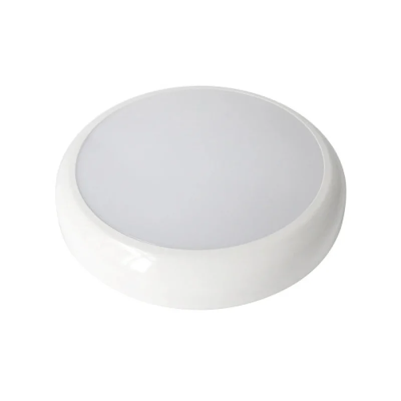 Външни таванни лампи (плафони) Co COD1468CCTW – ACA Lighting LED фасаден плафон с датчик за движение в бял, 1X8W, 2700K, IP65