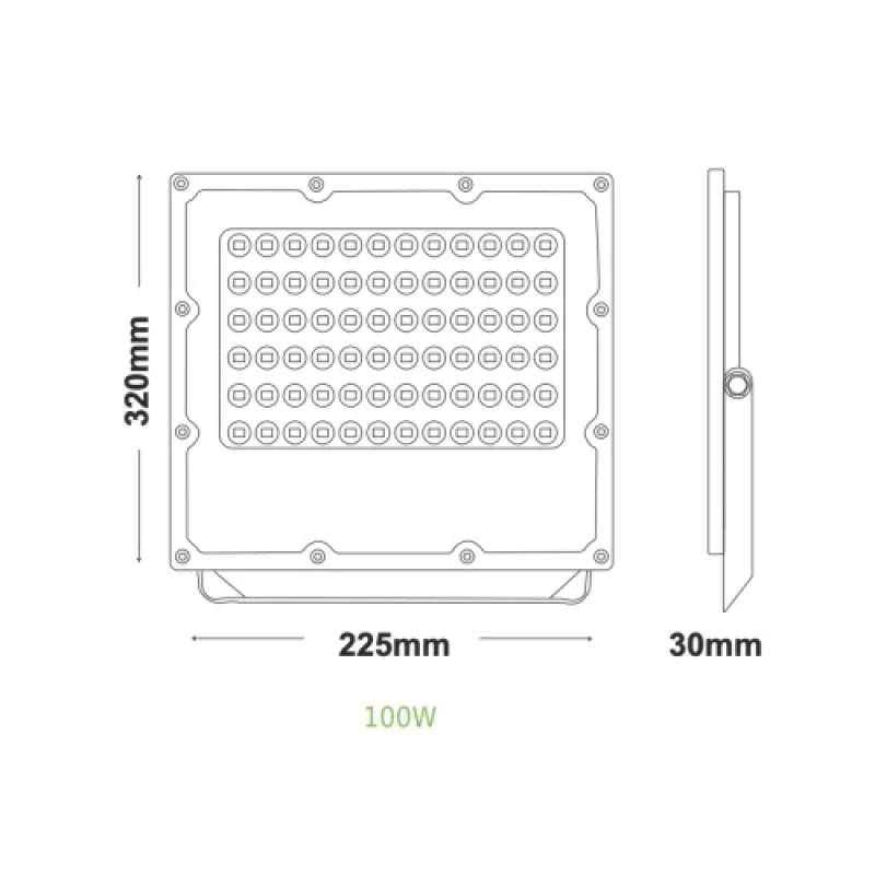 100w 4000K I J10040W – ACA Lighting LED facade floodlight in white, 100W, 4000K