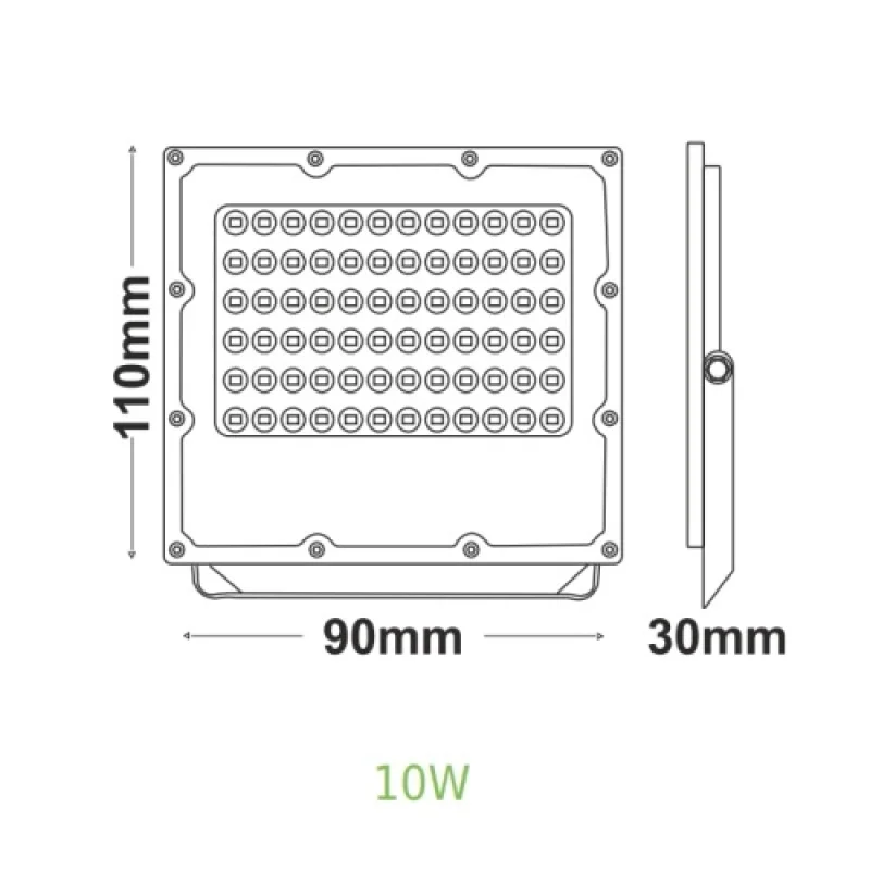 10w 4000K IP6 J1040W – ACA Lighting LED фасаден прожектор в бял, 10W, 4000K