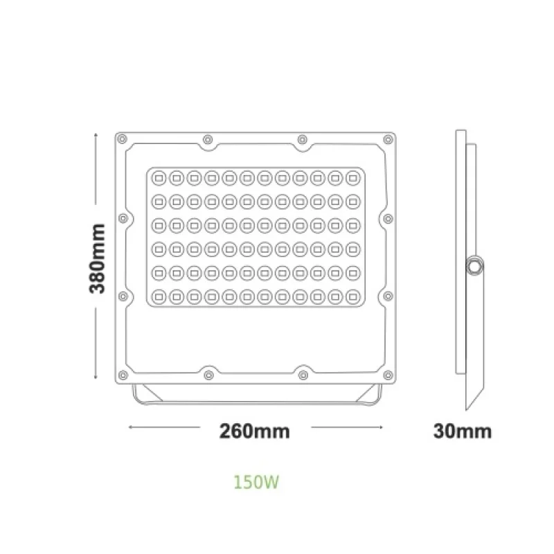 150w 4000K IP J15040 – ACA Lighting LED facade floodlight in black, 150W, 4000K