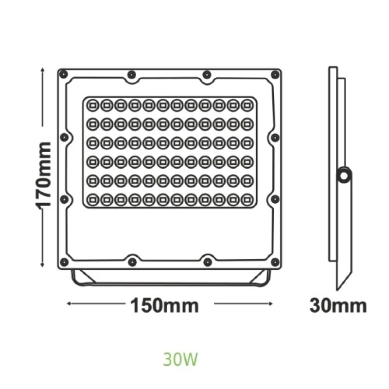 30w 6000K IP6 J3060W – ACA Lighting LED фасаден прожектор в бял, 30W, 6000K