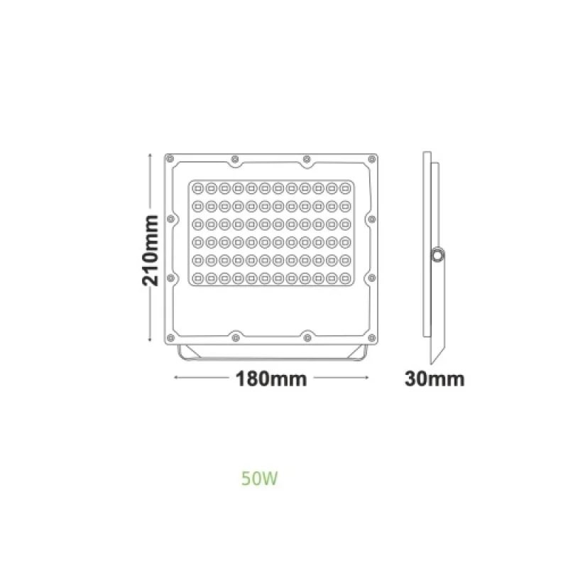 50w 6000K IP6 J5060W – ACA Lighting LED фасаден прожектор в бял, 50W, 6000K