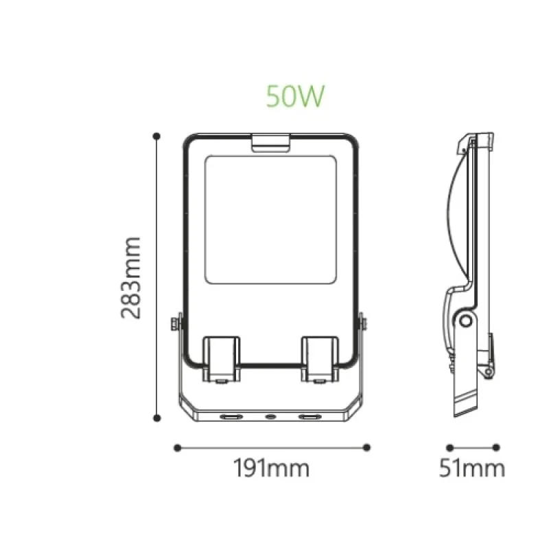 Vader 50W VADER5060 – ACA Lighting LED фасаден прожектор в черен, 50W, 6000K