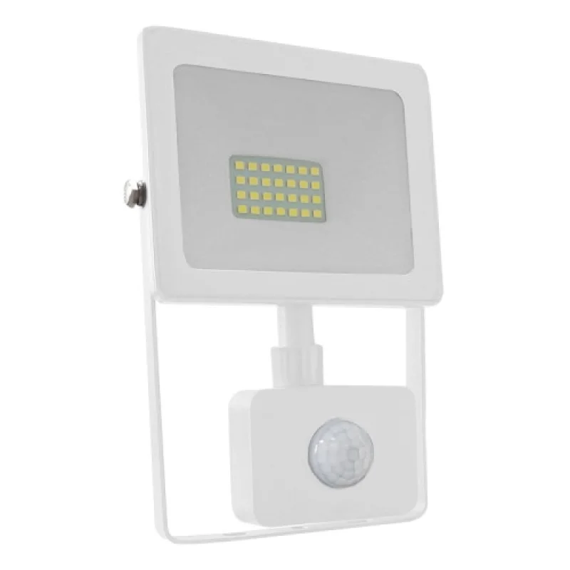 Прожектори ACA Lighting Q2030WS – LED фасаден прожектор с датчик за движение в бял, 20W, 3000K