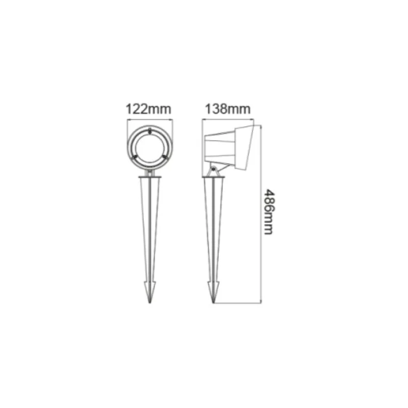 ACA Lighting LG9202G – LED фасаден прожектор с колче за земя в антрацит, 1X19W, 3000K