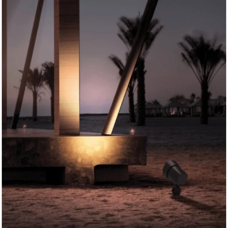ACA Lighting LG9202G – LED фасаден прожектор с колче за земя в антрацит, 1X19W, 3000K