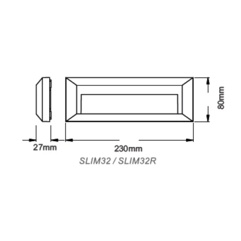 ACA Lighting SLIM32NB – LED фасадна луна за външен монтаж в черен, 1X2W, 3000K, IP65