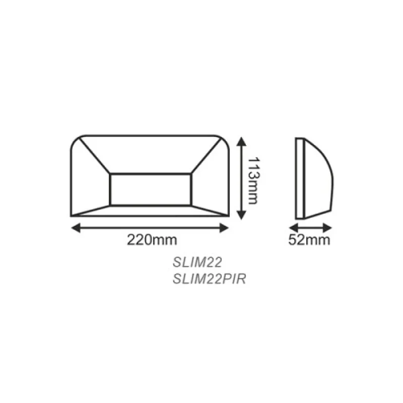 ACA Lighting SLIM22R – LED фасадна луна за външен монтаж в антично кафяв, 1X6W, 3000K, IP65