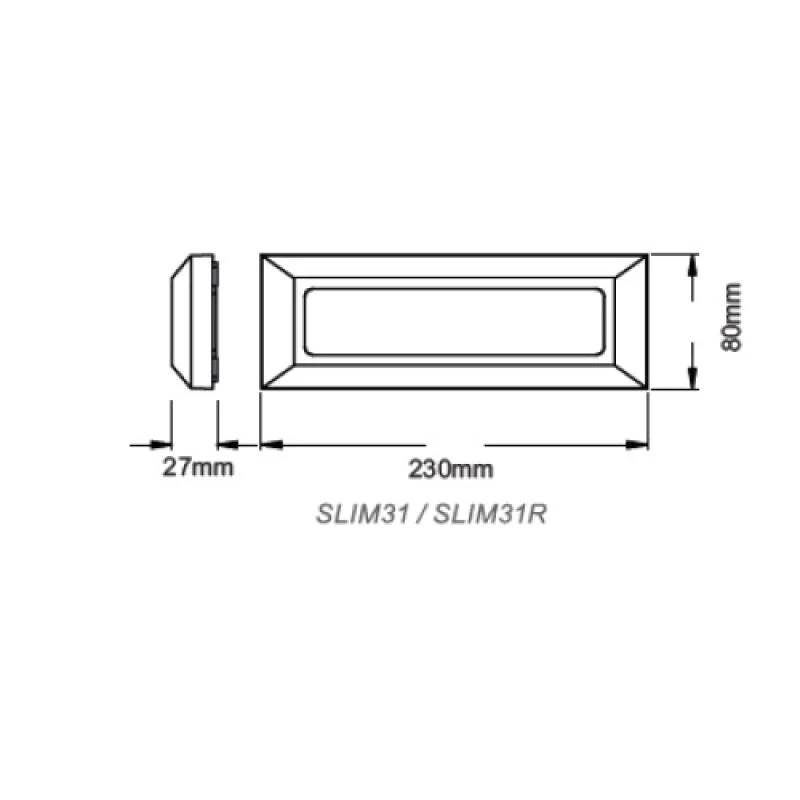 ACA Lighting SLIM31NW – LED фасадна луна за външен монтаж в бял, 1X4W, 3000K, IP65