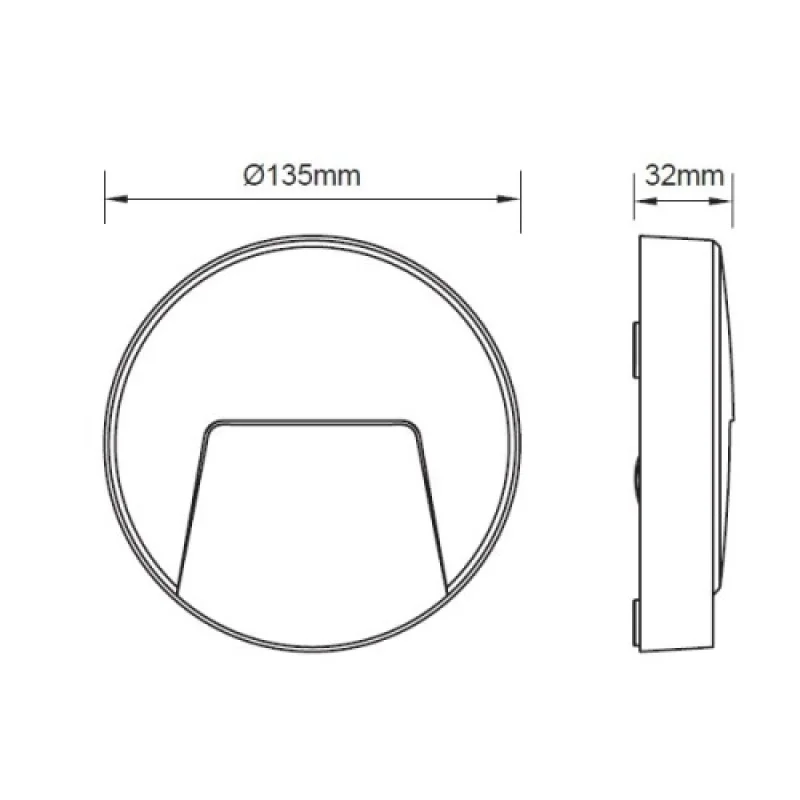G SLIM41 – ACA Lighting LED фасадна луна за външен монтаж в сив, 1X3W, 3000K, IP65