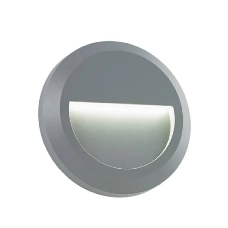 Луни за външен монтаж ACA Lighting SLIM02N – LED фасадна луна за външен монтаж в сив, 1X1,5W, 3000K, IP65