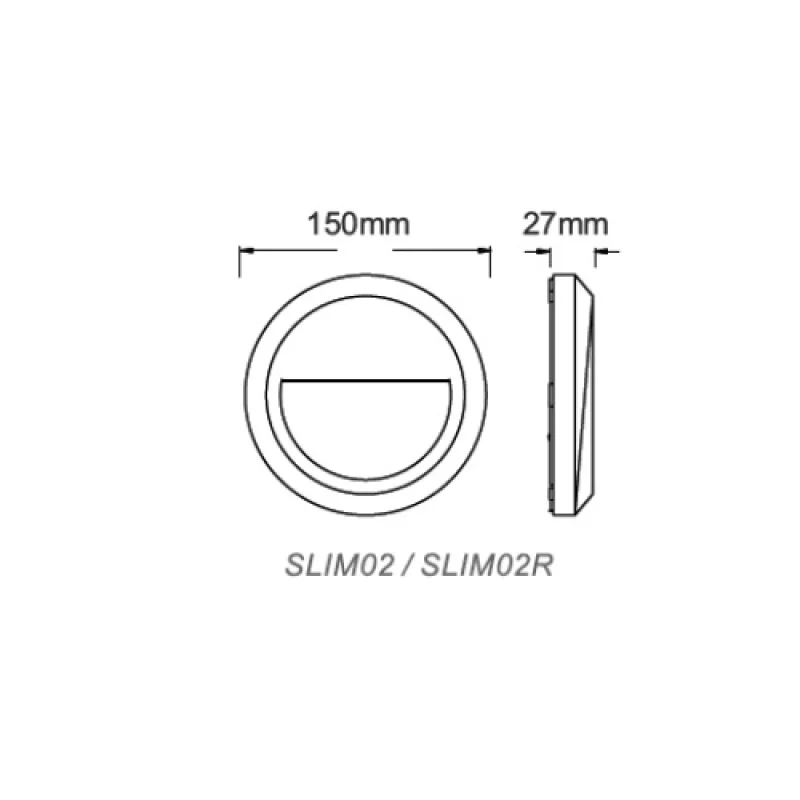 ACA Lighting SLIM02N – LED фасадна луна за външен монтаж в сив, 1X1,5W, 3000K, IP65