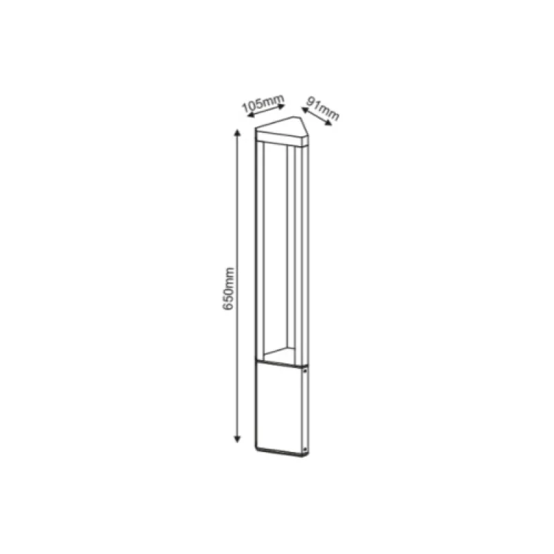 Mede LG1223G-650 – ACA Lighting LED garden bollard in anthracite, 1X8W, 3000K