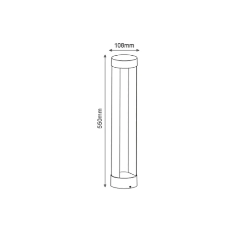 Laval LG3271G-550 – ACA Lighting LED garden bollard in anthracite, 1X9W, 3000K