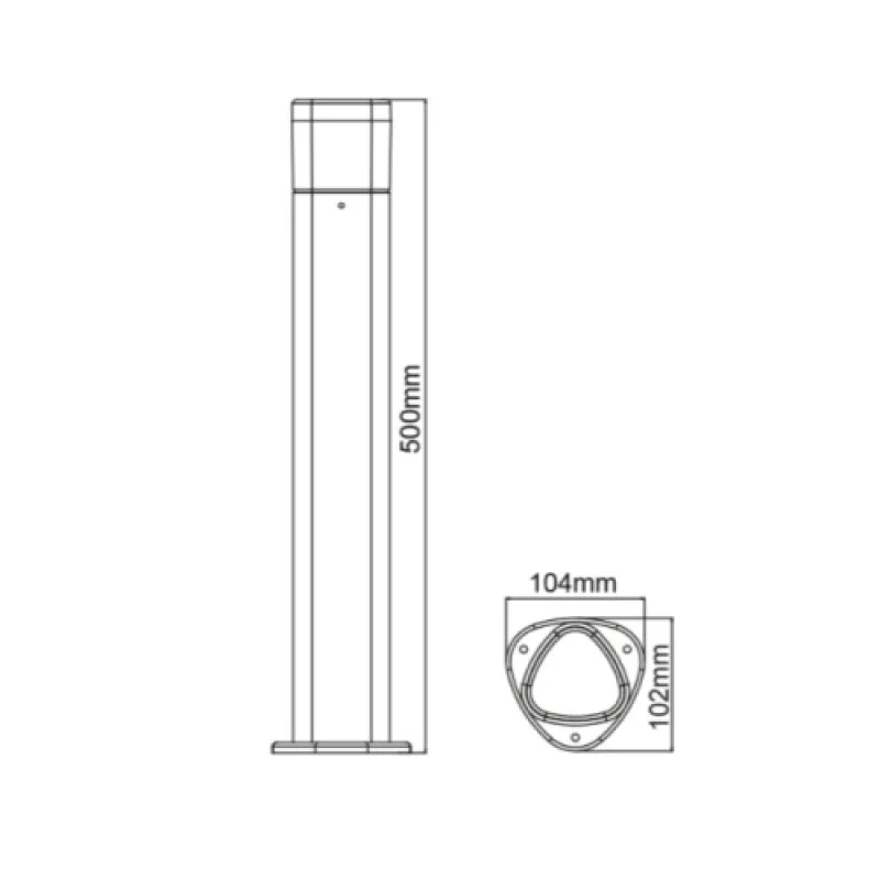 Eden LG3702G-500 – ACA Lighting LED garden bollard in anthracite, 1X7W, 3000K