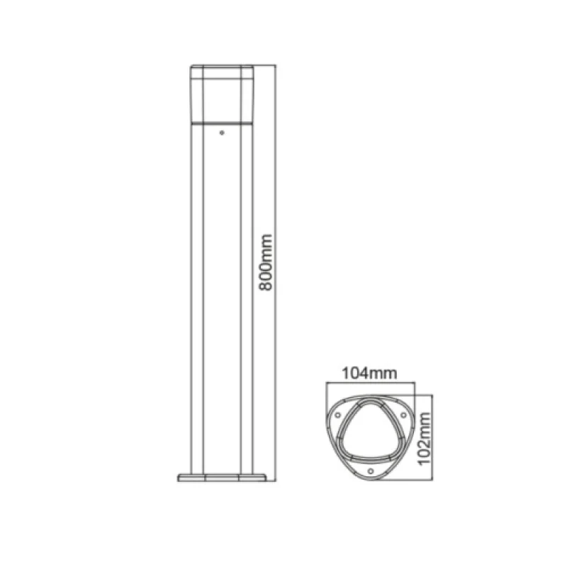 Eden LG3703G-800 – ACA Lighting LED garden bollard in anthracite, 1X7W, 3000K