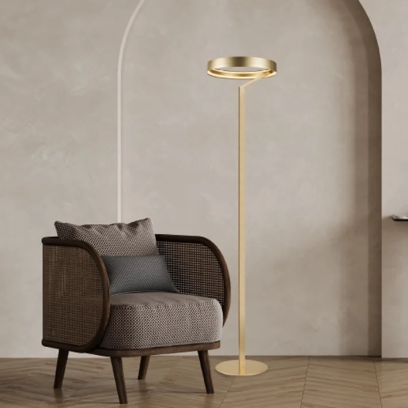 Rollie SATIN BRASS F CNF43GDIM – ACA Lighting LED лампион в матиран месинг, 42W, 2700K