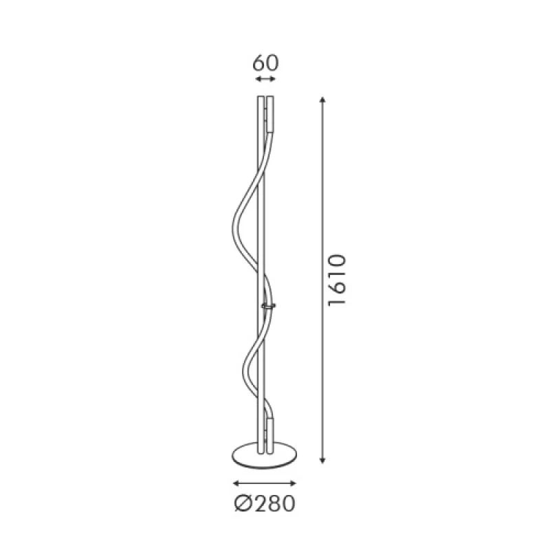 Malpo 20W 3000K V43178FBK1600 – ACA Lighting LED лампион в черен, 20W, 3000K
