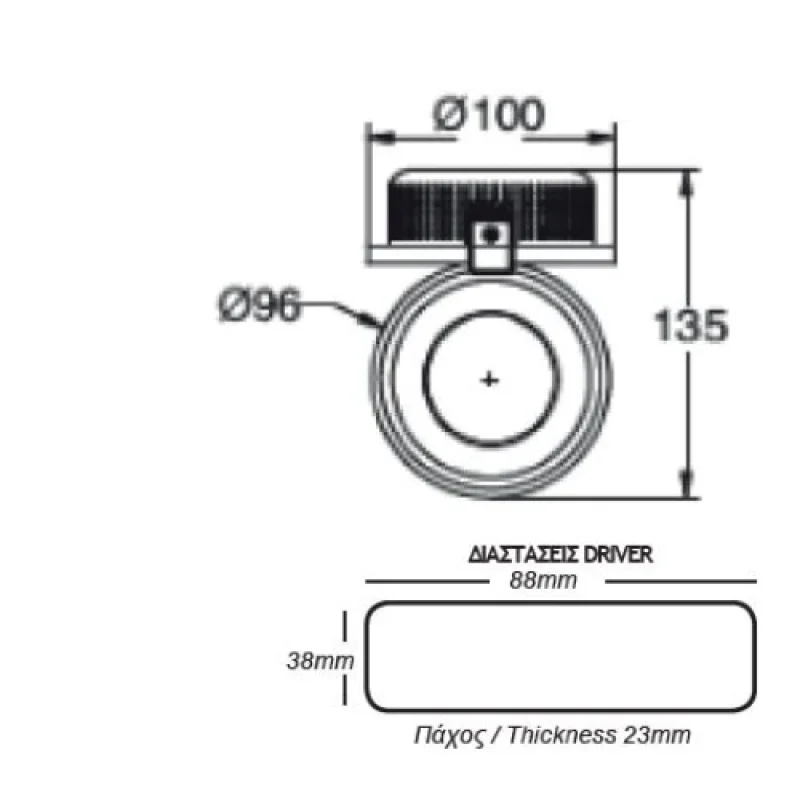 10w 2700K BE BEL1027 – ACA Lighting LED луна за вграждане в бял, 1X10W, 2700K
