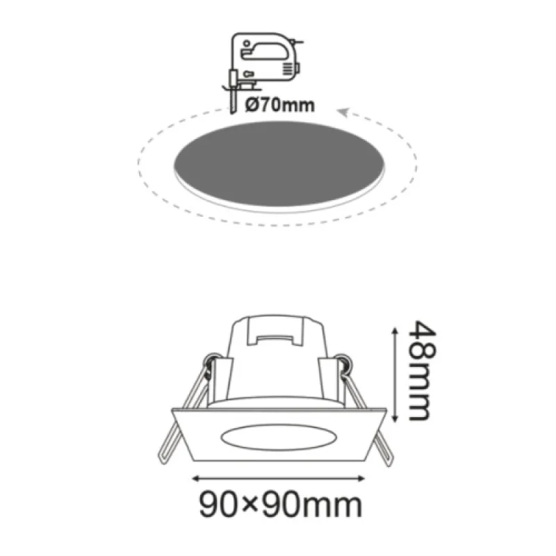 Vera 4000 VERA540SWN – ACA Lighting LED downlight for recessed mounting in white, 1X5W, 4000K, IP65