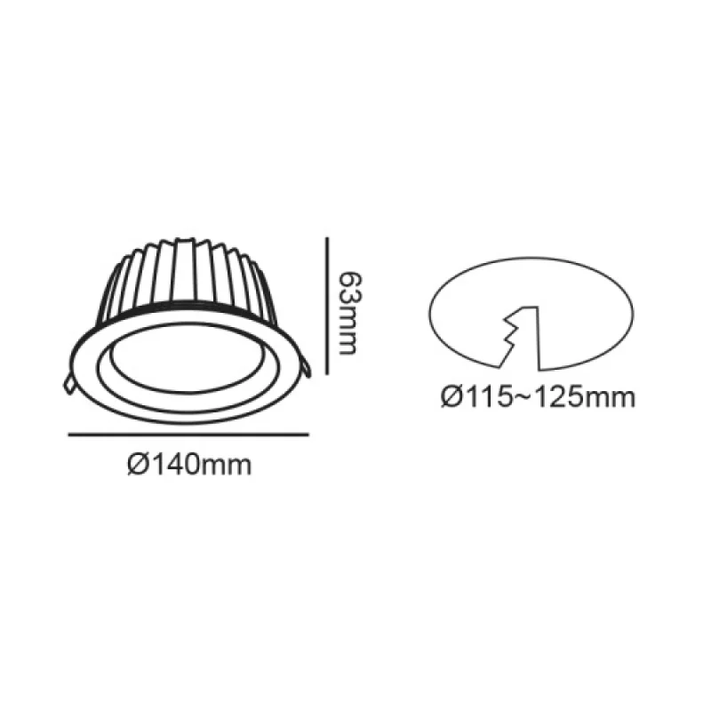 Vido 20W 65 VIDO2065 – ACA Lighting LED луна за вграждане в бял, 20W