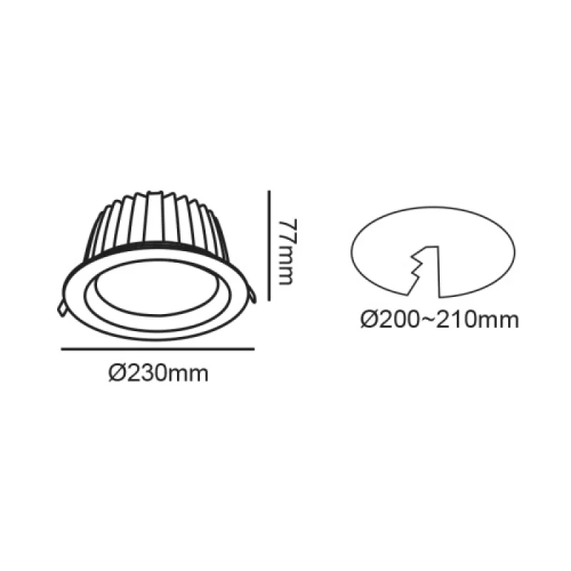 Vido 40W 65 VIDO4065 – ACA Lighting LED луна за вграждане в бял, 40W