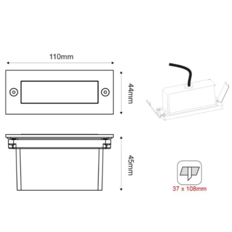 Rus PAS260RP – ACA Lighting LED луна за вграждане в стена в антично кафяв, 1X2W, 6000K, IP54