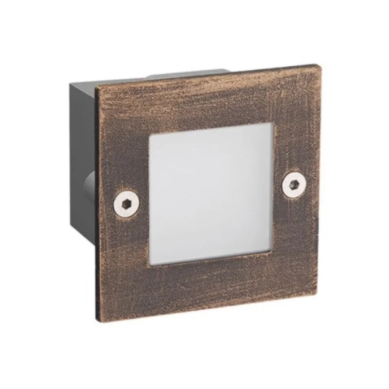 Recessed Downlights Rus PAS230RS – ACA Lighting LED downlight for recessed mounting in wall in antique brown, 1X2W, 3000K, IP54