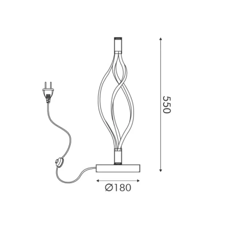 30w 3000 HM607LEDTBKCCT – ACA Lighting LED table lamp in black, 30W, 3000K