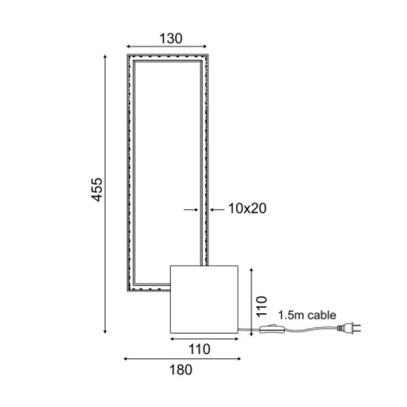 Aelia PN30LEDTBK – ACA Lighting настолна лампа в черен, 1X12W, 3000K