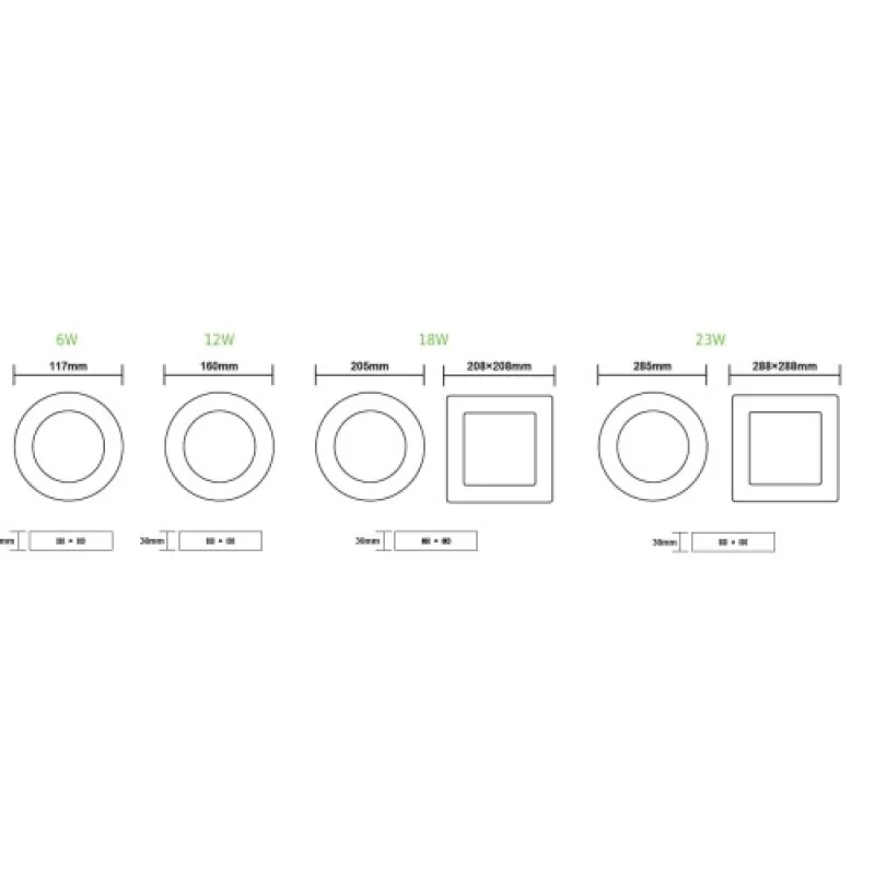 23w VEKO2340SW – ACA Lighting LED panel for surface mounting in white, 1X23W, 4000K, IP20