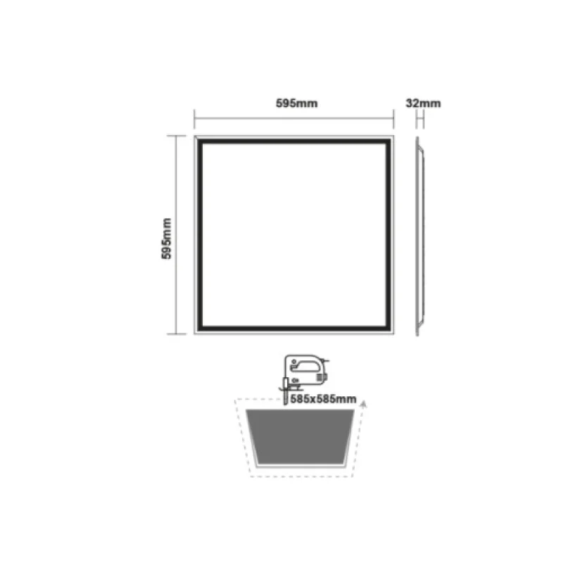 600 OTIS60604065HN – ACA Lighting LED панел за вграждане в бял мат, 40W