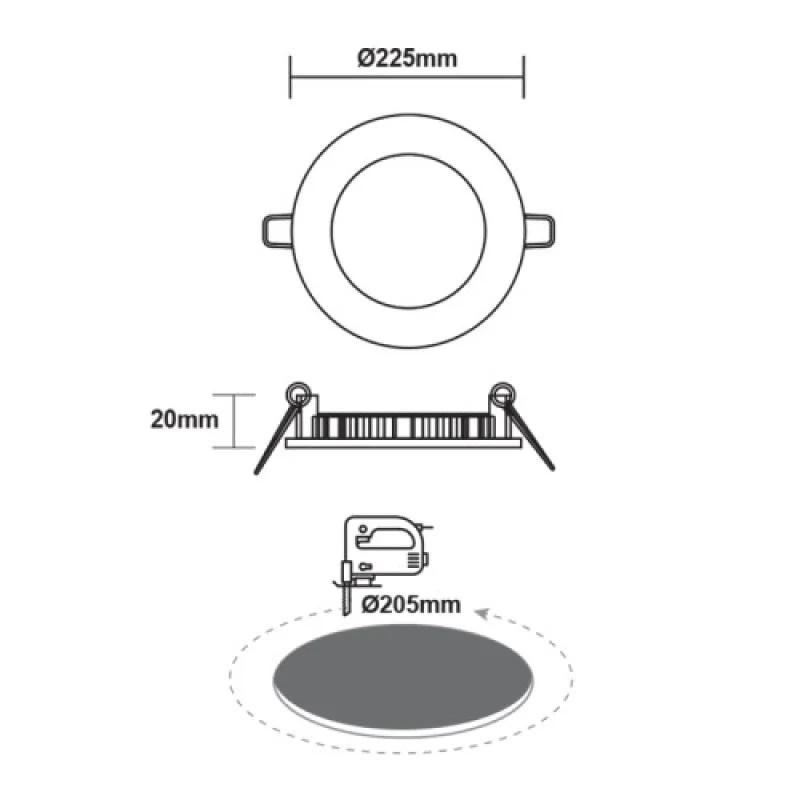18w 400 PENU1840RNM – ACA Lighting LED панел за вграждане в матиран хром, 1X18W, 4000K, IP20