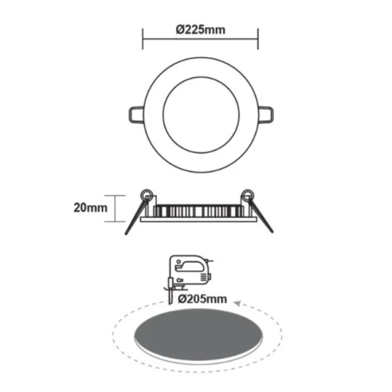 18w 6500 PENU1865RW – ACA Lighting LED panel for recessed mounting in white, 1X18W, 6500K, IP20