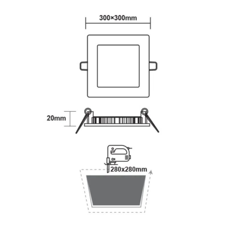 23w 6500 PENU2365SW – ACA Lighting LED панел за вграждане в бял, 1X23W, 6500K, IP20