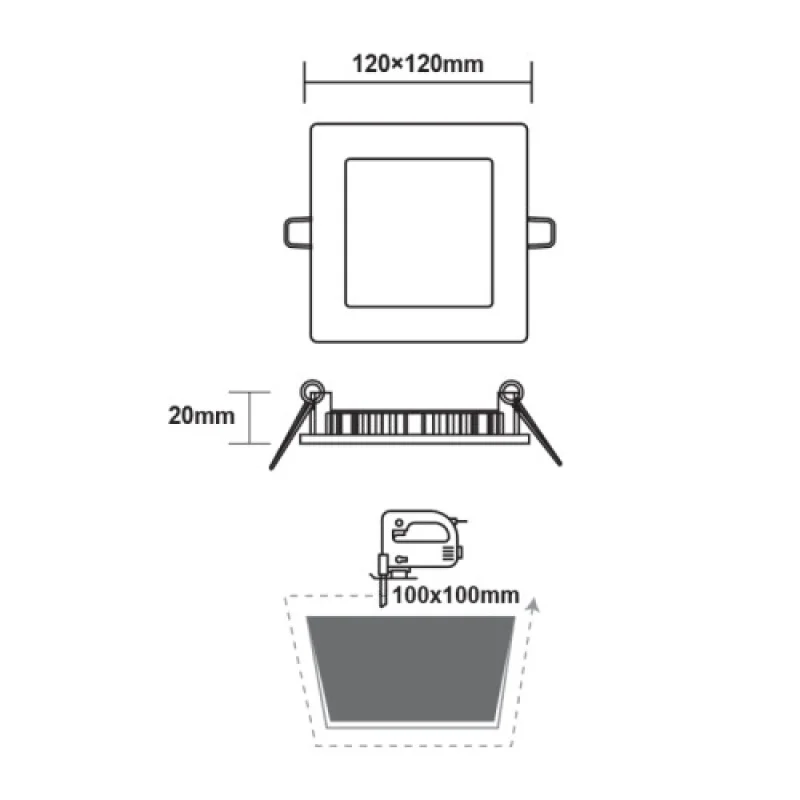 6w 4000K PENU640SW – ACA Lighting LED panel for recessed mounting in white, 1X6W, 4000K, IP20