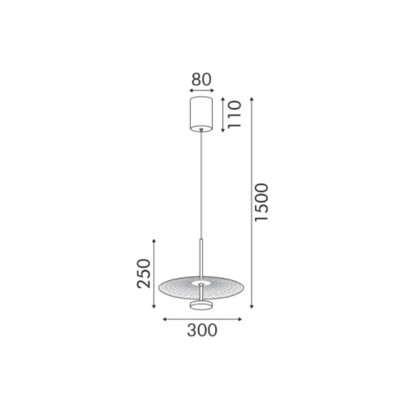 Lofty SATIN BRASS BD379A300PGD – ACA Lighting LED пендел в матиран, 8W, 2700K