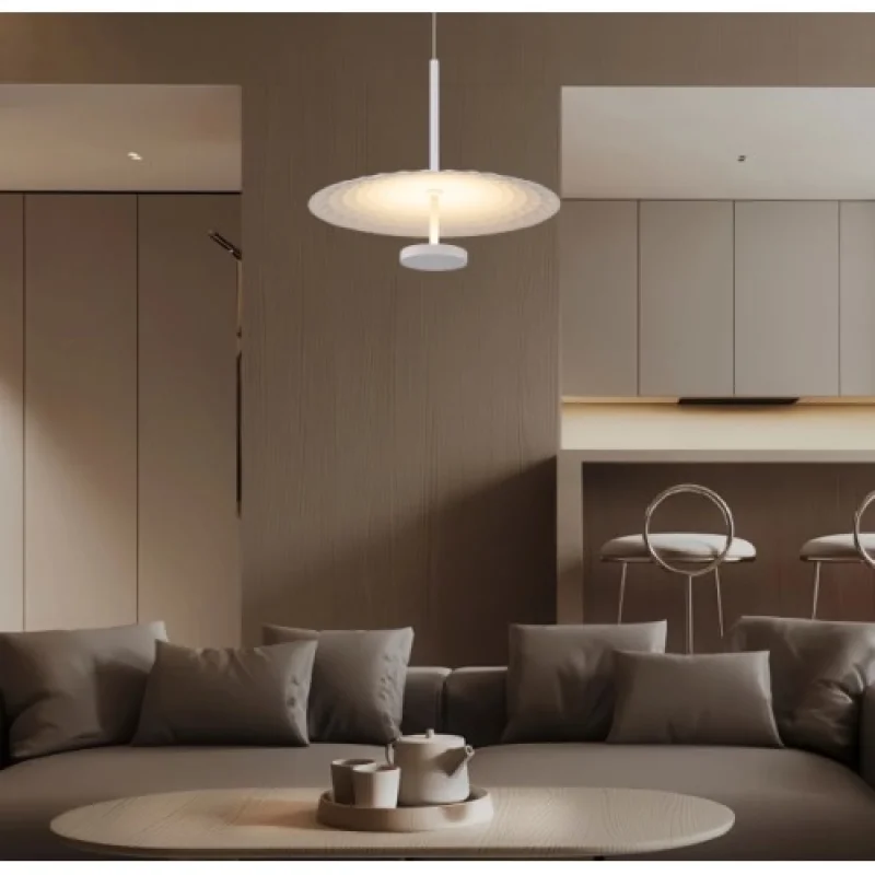 Lofty WHITE 12W 27 BD379A450PWH – ACA Lighting LED пендел в бял, 12W, 2700K